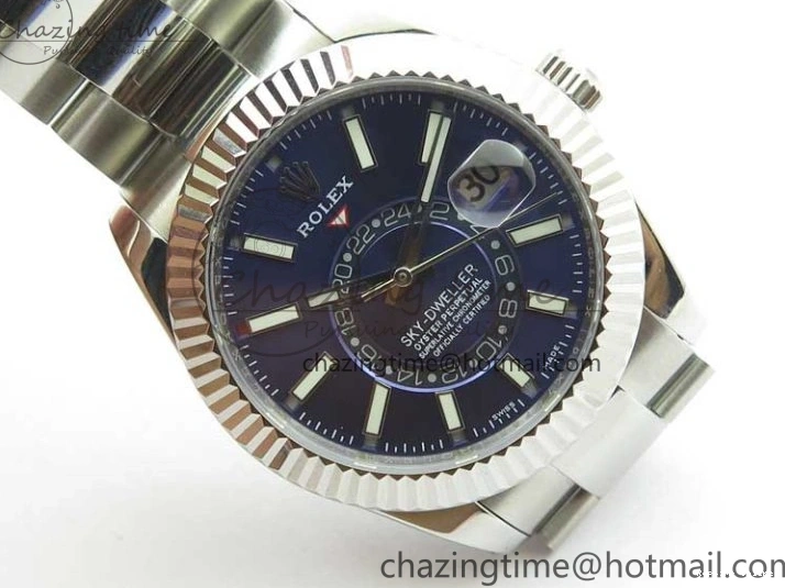 0413 Sky-Dweller 326934 SS AIF Blue Dial on SS Bracelet A23J to RelaxedFit 2787